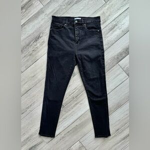 LOFT Women's Distressed Black High Rise Skinny Ankle Jeans - Size 29/8